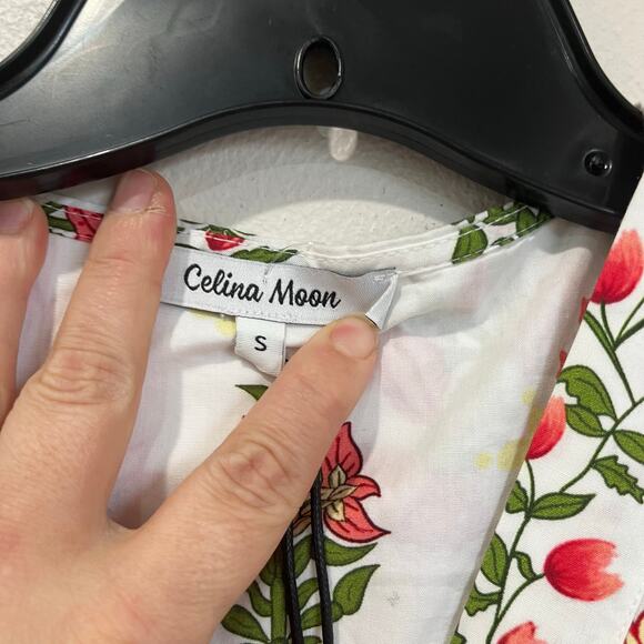 Tuckernuck Celina Moon Floral Stamp Cotton Maxi Dress Small NWT Cottagecore Boho - Picture 5 of 9